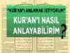 Kur'an' Anlamak stiyorum - Kur'an' nasl anlarm?